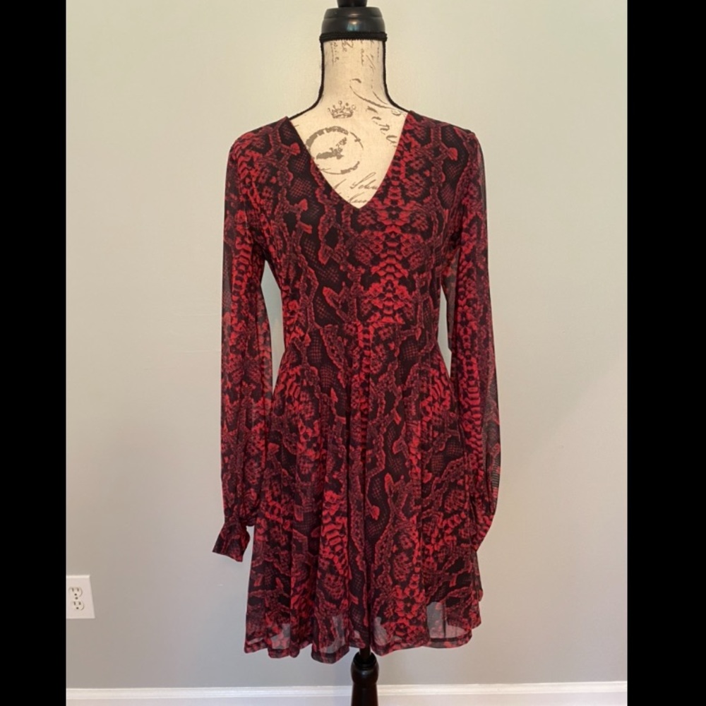 NWOT Blackmilk Python Red Romance Dress